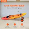 VEVOR Heavy Duty Kayak Cart, 280lbs Load Capacity, Detachable Canoe Trolley Cart with 10'' Solid Tires, Adjustable Width & Top Foam Protection, for Ka