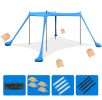 Beach Canopy Tent 10x10ft Sun Shelter Family Beach Tent Outdoor Shade UPF50+ with Sandbag Foldable Poles Carry Bag for Camping Trip Fishing Picnic