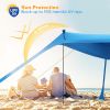 Beach Canopy Tent 10x10ft Sun Shelter Family Beach Tent Outdoor Shade UPF50+ with Sandbag Foldable Poles Carry Bag for Camping Trip Fishing Picnic