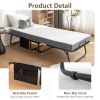 Folding Bed Cot with Mattress for Adults, 75x31 Inches Foldable Metal Frame Bed for Guest with Memory Foam Mattress on Wheels, Saving Space Rollaway B