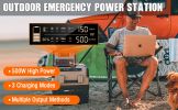 Portable Power Station;  500W Solar Generator with 484Wh Backup Lithium Battery;  110V AC Outlets;  USB-C PD 100W;  Outdoor Generators with LED Light