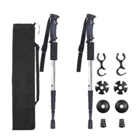 Sports & Outdoors Four-section Trekking Straight Trekking Poles (Type: Trekking Poles, Color: Silver)