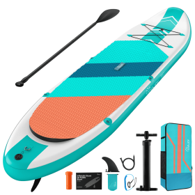 10.8 ft. Inflatable Stand Up Paddle Board, All Round iSUP Paddleboarding, with Pump & Accessories Pack (Color: blue-red)