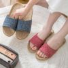 New Women Men Summer Home Slippers Indoor Casual Flax Slides Belt Linen Slippers Ladies Flip Flops Sandals Bedroom Shoes